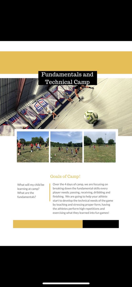 EAsportsComplex's tweet photo. Last chance to sign up for Soccer Camp with @DurelFootball #cincysoccer #kidscamps https://t.co/HPy9CKoVEq
