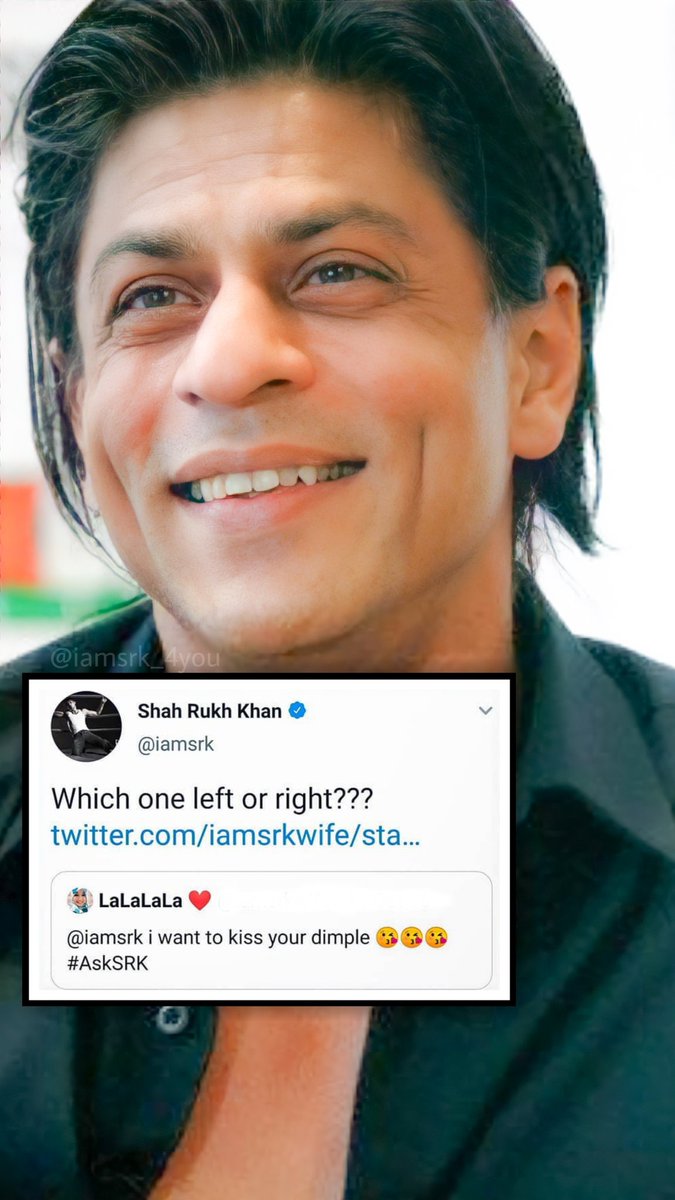 𝗪𝗵𝗶𝗰𝗵 𝗼𝗻𝗲 𝗹𝗲𝗳𝘁 𝗼𝗿 𝗿𝗶𝗴𝗵𝘁??? 💖😘🤩😄
........

#ShahRukhKhan #SRK #twitter #girlfan #Pathan  #iamsrk_4you #Baadshah #KingKhan #srkfans #dimpleking #smilyface #thoughts #srkthuglife #SRKians #srkmannat #iamsrk #shahrukhkhanlovers #shahrukhkhanfans