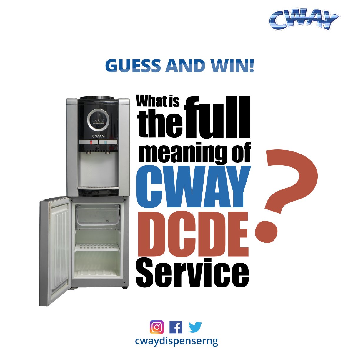 CwayDispenserng's tweet photo. #GuessandWin a cash gift worth N5,000.

▪️Follow us on Facebook, Twitter and Instagram.
▪️Answer the question.
▪️Tag your friends to participate and share the post. 
▪️T &amp; C's Apply. Good luck.

Hints: Check and like our previous posts to get the answer correctly. https://t.co/DP2hJTzhM2