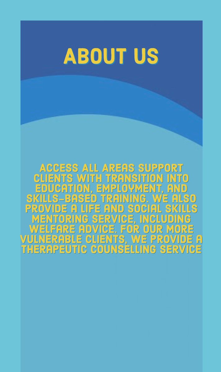 Access All Areas have careers professionals, councillors, mentors and educationalists. We support clients by reaching their highest potential by offering welfare advice, social skills, mentoring, careers advice, improving personal development and by providing counselling.