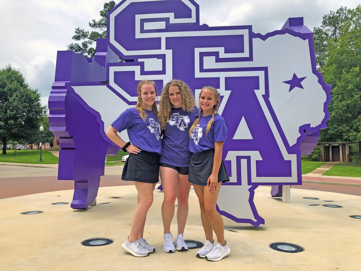 SFASU's tweet photo. The Henningsen sisters are having "triple" the fun at SFA Orientation!
Madison, Ashlyn and Bethany chose SFA because of its home-y feel, and because it's not too far from home but far enough to offer some independence. Welcome to SFA, ladies!
#WhySFA | #MySFA | #ApplySFA https://t.co/K2oYeqY6AM