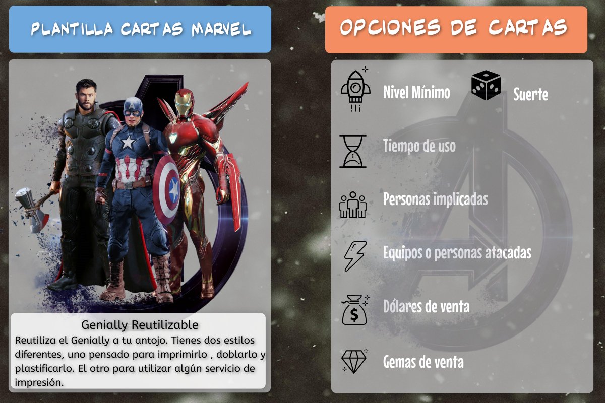 Continuamos con más cartas para #gamificación creadas con <a href="/genially_es/">Genially (Español)</a>. En este caso basadas en los héroes de Marvel🦸🦸‍♂️. Totalmente #reutilizable. Accede desde mi perfil 👉view.genial.ly/profile/mrcuar…