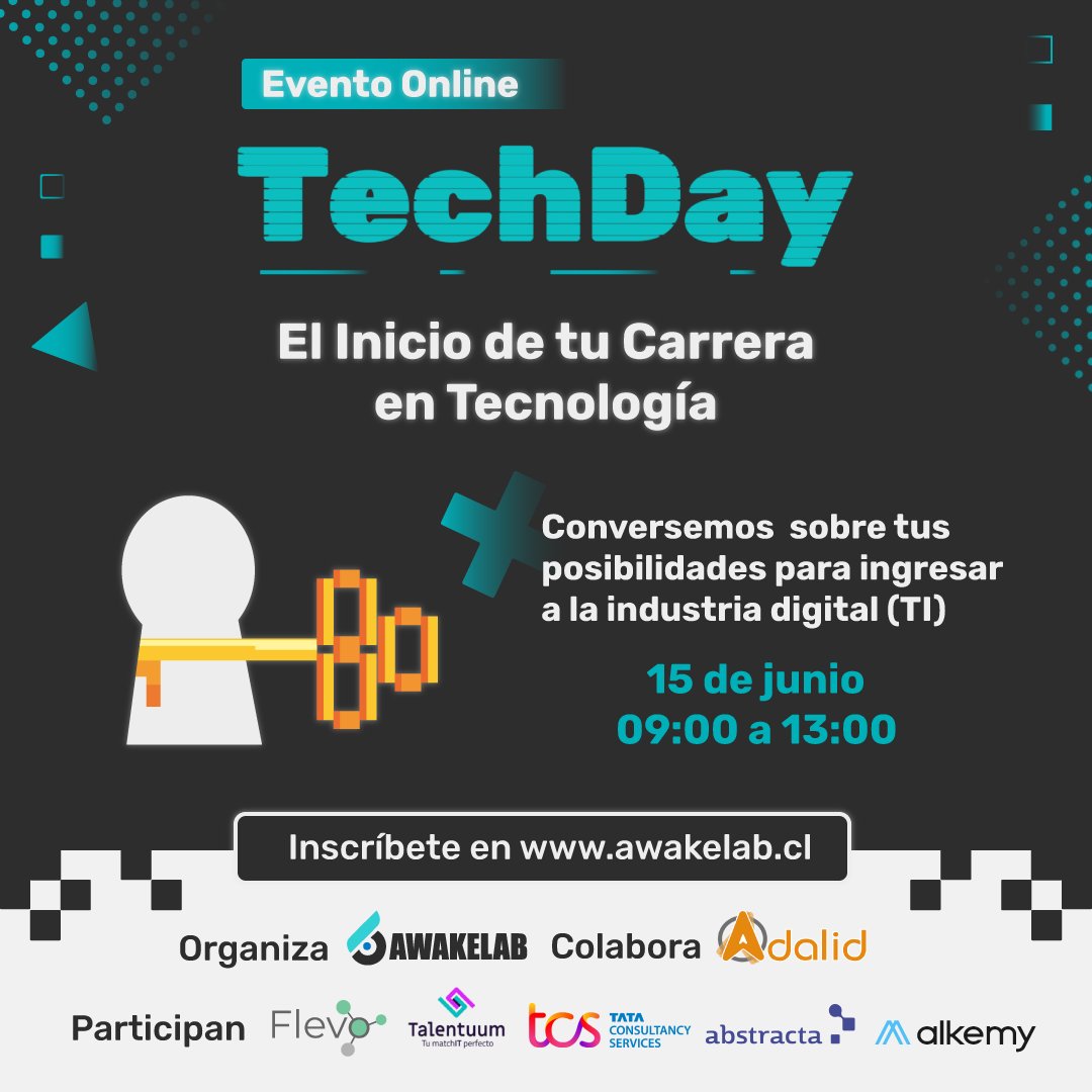 ¡Este 15 de junio llega TechDay 2021! 🎉🎉

El evento que estabas esperando para iniciar tu carrera en tecnología 🚀

Inscríbete 👉🏻 mtr.cool/gyynpqnjdo

#TechDay2021 #tecnologia #TI #programacion #fullstack #digitalizacion #transformaciondigital