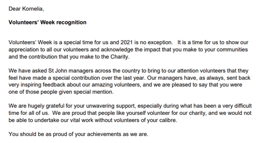 I am genuinely shocked but must say I do it because I would like to improve volunteering experience for other volunteers #askme #VolunteersWeek #stjohnambulance 
And why do you volunteer???