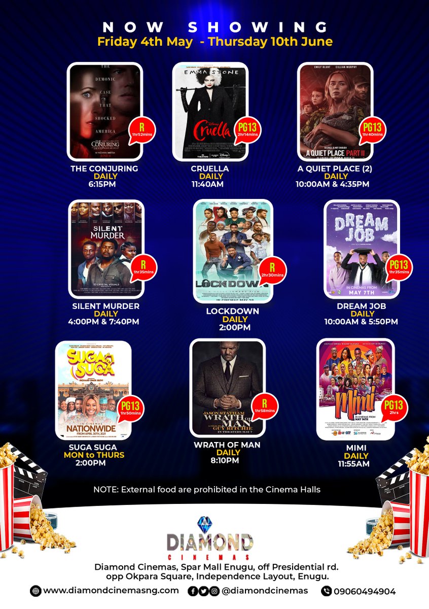 Diamondcinemas's tweet photo. Now showing at diamondcinemas new movie schedule see these awesome movies today https://t.co/GrQNw83W7d