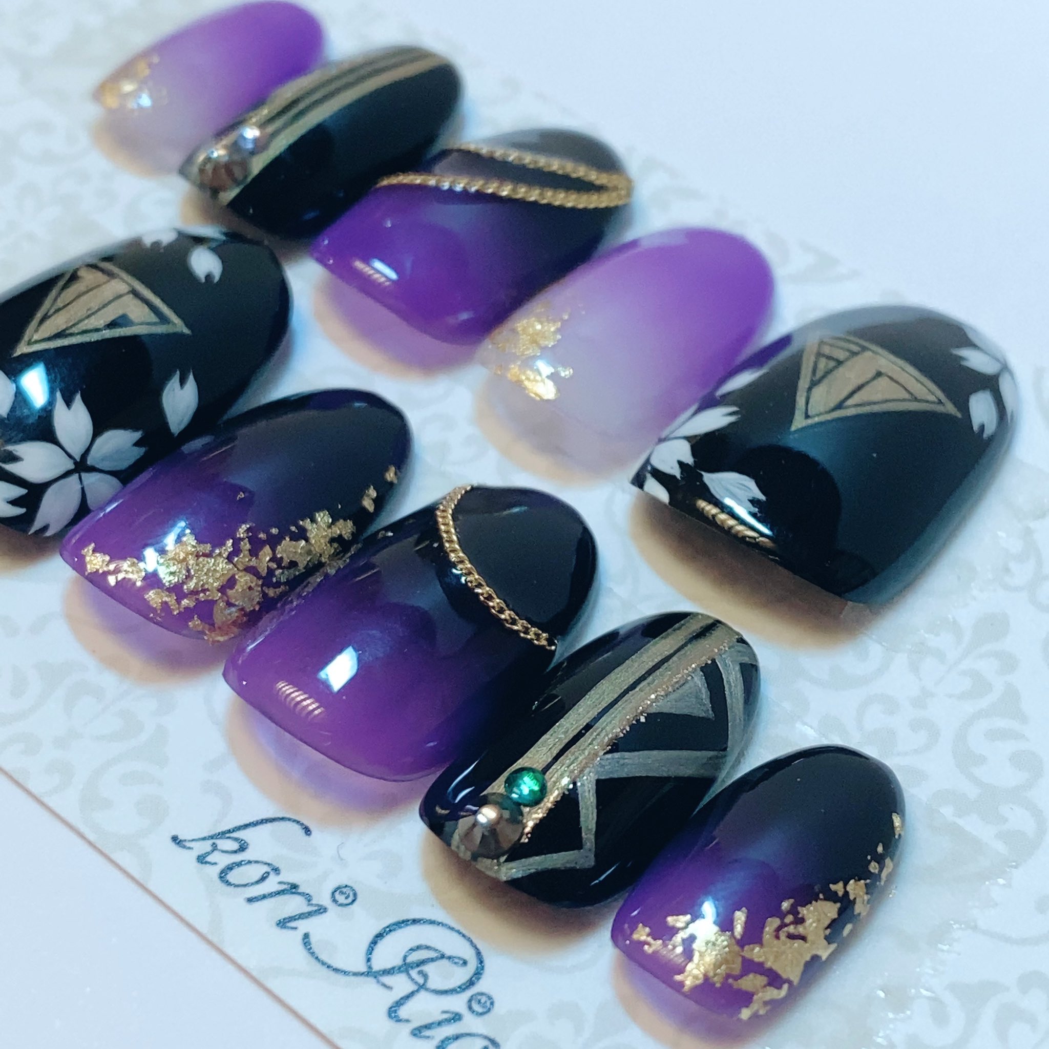 Koririo Nail 刀剣乱舞モチーフネイル新作です 源清麿 水心子正秀イメージ 紫色はグラデーションが美しい W 刀ミュ とうらぶ手芸部 痛ネイル T Co S1fdt1zcee Twitter