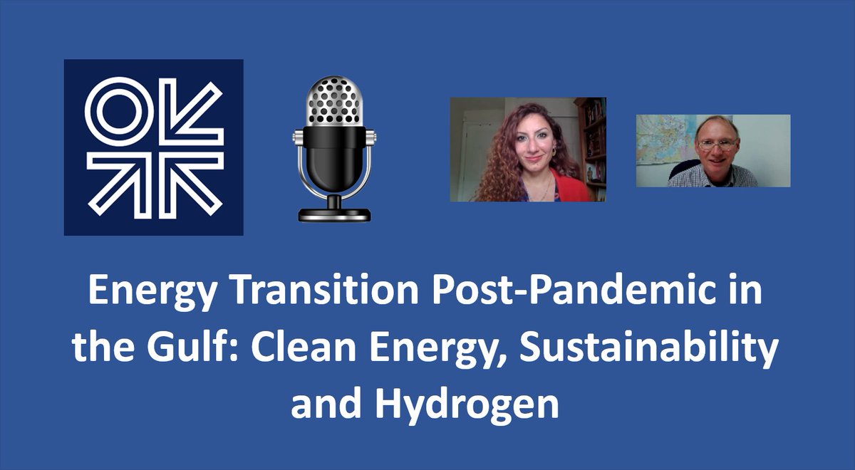 OxfordEnergy's tweet photo. Listen to our new OIES podcast with Dr @ManalShehabi (OIES) and David Ledesma on clean energy, economic &amp; climate sustainability, diversification and #hydrogen in the Gulf: https://t.co/eKt9mL7luM https://t.co/9qP7ZjB7Eu