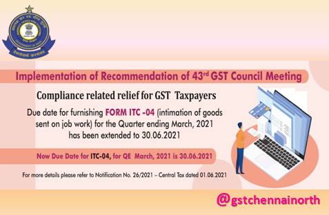 gstchennainorth's tweet photo. Important updates related to the implementation of recommendations made by the GST Council in its 43rd meeting.
Link to Notification No.26/2021: https://t.co/7fsKFxGSaa
#EkKarDeshBehtar #3yearsofGST @icsi_cs @theicai @ficci_india @ICAICMA @hindcham @pibchennai @FollowCII @FieoHq https://t.co/XRnBGVsvyo