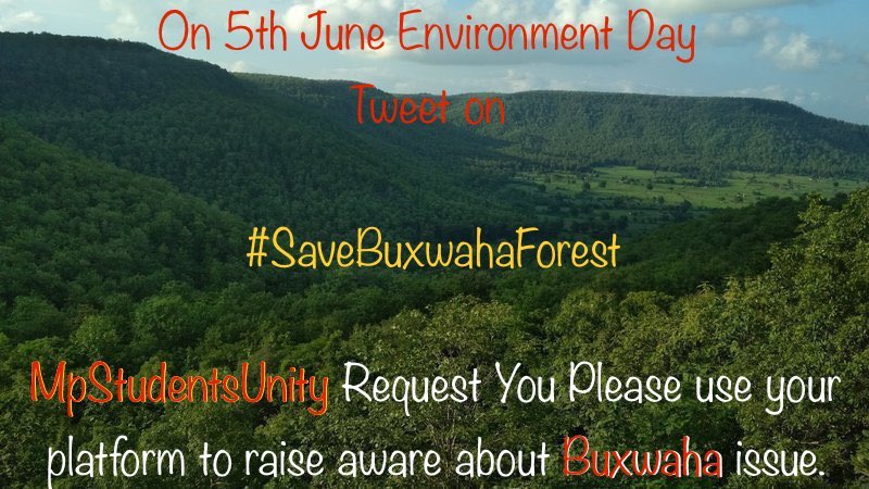 MPStudentsUnity's tweet photo. Tomorrow when all the politicians will  be busy in showcasing their fake love for environment.
Tweet with #SaveBuxwahaForest to expose their hypocracy.

Fight to save Buxwaha.
@AnupamConnects @yuvahallabol
@_govindmishra @anuradhaxyz
@upmita @GretaThunberg @TheLallantop https://t.co/gBG0z3tznp
