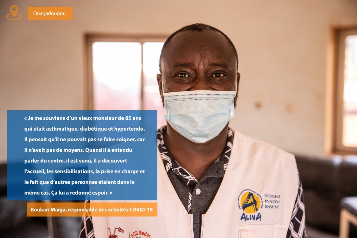 ALIMAong's tweet photo. [#FieldWorkerFriday]

Boukari Maïga est responsable des activités externes pour le projet #COVID19 au Centre National des personnes âgées de Ouagadougou, Burkina Faso, soutenu par les équipes du consortium ALIMA / #Keoogo / #SOSMedecin - Burkina Faso. #alliance #africantalents https://t.co/7OdIrLzW8v