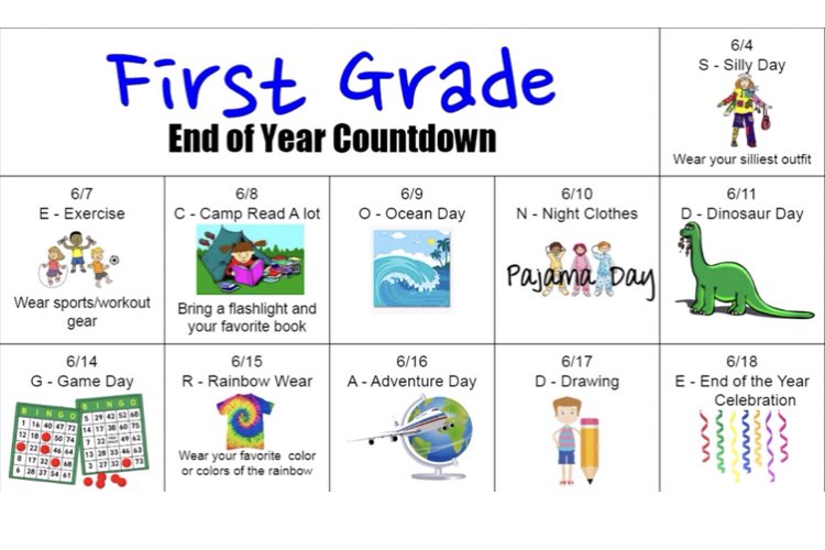 WoodcrestKstars's tweet photo. So excited to see all the silly outfits @WoodcrestES today for the first day of our First Grade End of Year Countdown! #WEareCHPS #wc2theCore https://t.co/we7diU8Kj9