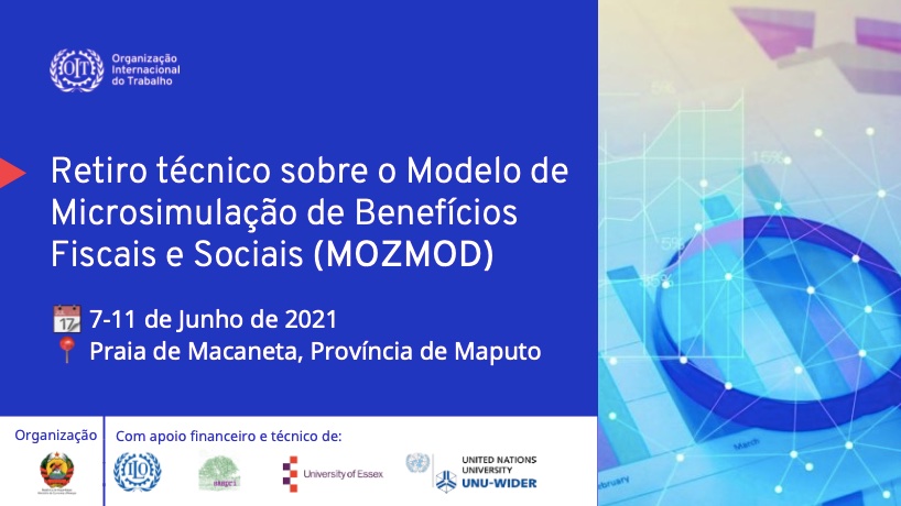 Com apoio da OIT através do Programa Conjunto da ONU para a Proteção Social em Moçambique em colaboração com a UNU-WIDER e a SASPRI, o MEF irá organizar um retiro técnico sobre Modelo de Microsimulação Económica de Benefícios Fiscais e Sociais
📆 7-11 de Junho
📍Praia de Macaneta