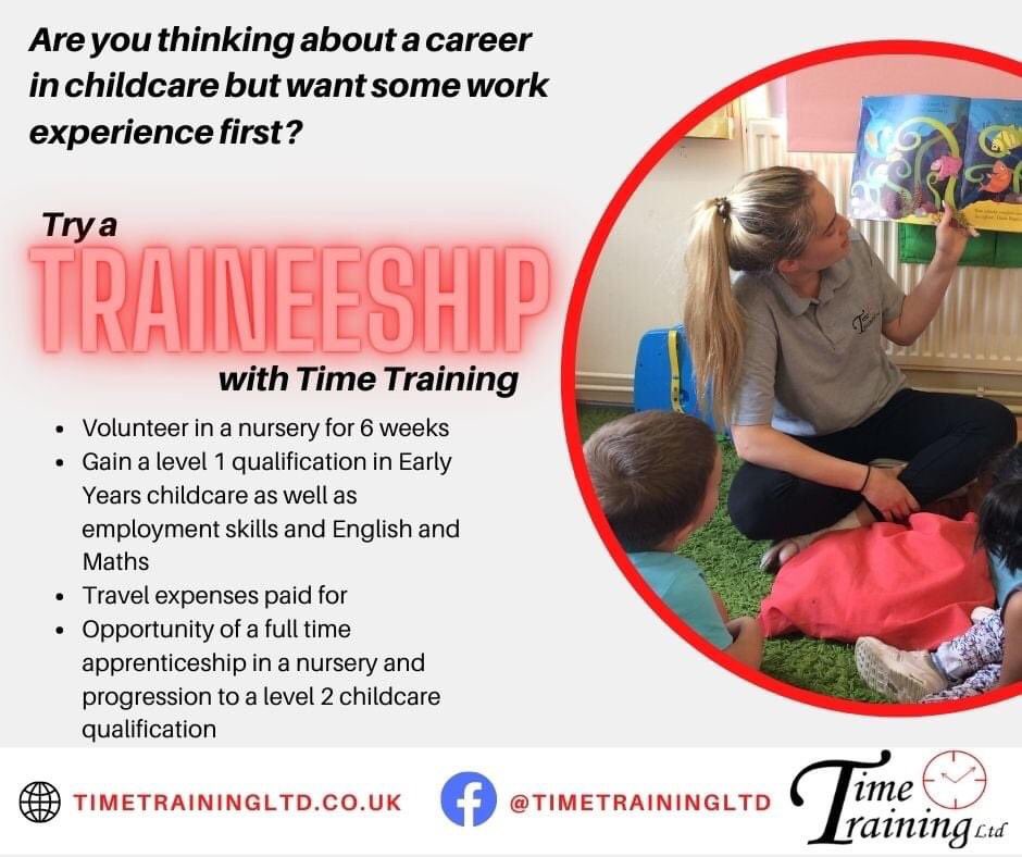 TimeTrainingLtd's tweet image. If you’re in the Hillingdon or Hounslow area and would be interested in a #Traineeship in #EarlyYearsChildcare please get in touch