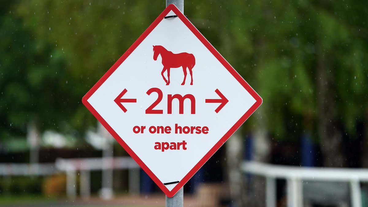 EpsomRacecourse's tweet photo. An easy way to measure social distancing rules for our racegoers today and tomorrow 🏇📏

#TheOaks #TheDerby @CazooUK https://t.co/z7mTsmg7Mp