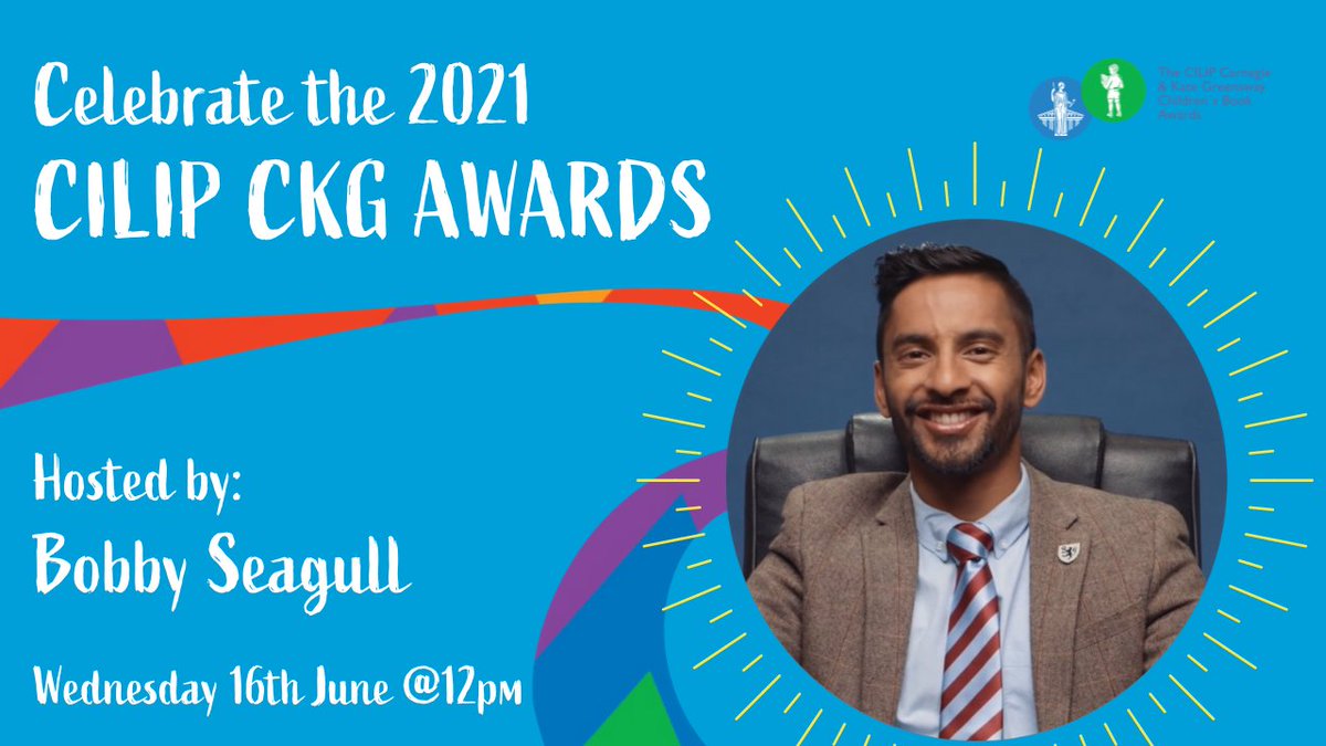 Who else is looking forward to this year's Carnegie Greenaway Awards Ceremony!? We are delighted that our very own #LibrariesChampion @Bobby_Seagull will be hosting the awards.

Join Bobby online on Wednesday 16 June at 12pm to discover our #CKG21 Winners! carnegiegreenaway.org.uk/stream