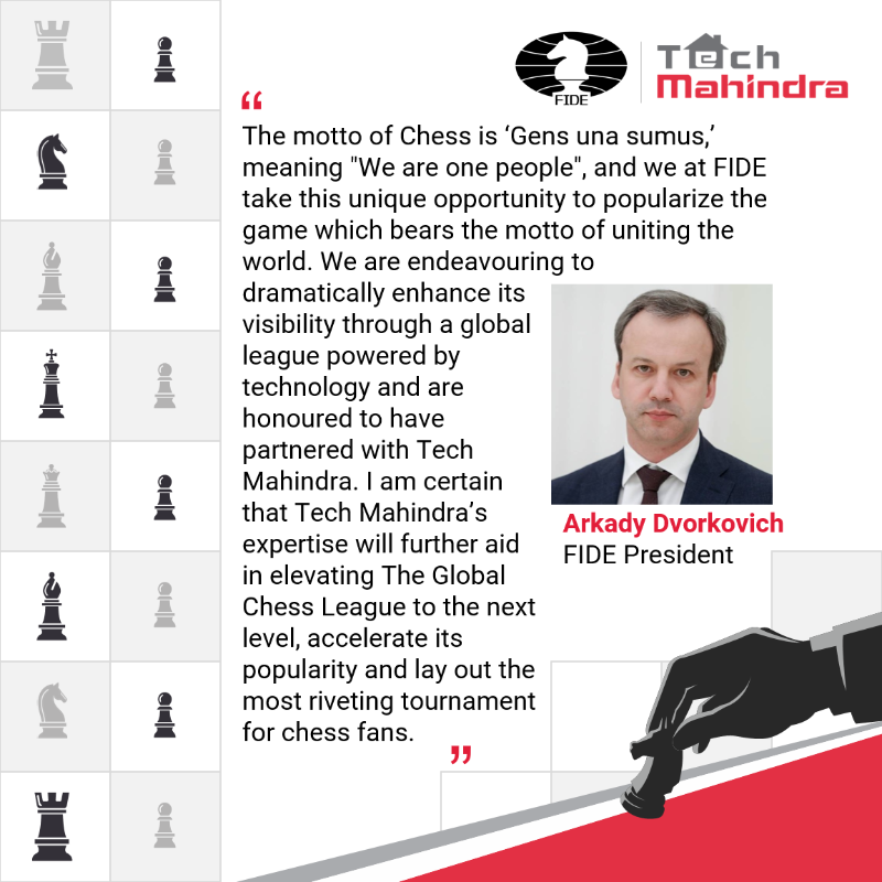 tech_mahindra's tweet photo. We are delighted to announce the landmark partnership with @FIDE_chess for the Global Chess League along with @vishy64theking as mentor &amp; partner

Game on: https://t.co/ZgMGvUHGCp

#unlockTheNxtNow
