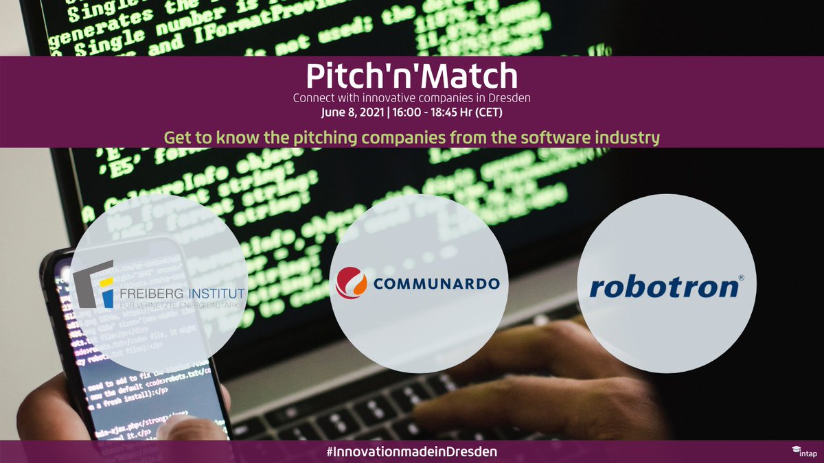 intapnetwork's tweet photo. Our next set of pitching companies come from the industry that transcends all boundaries of innovation - not even in #Dresden but in entire #Germany. Let's connect with them in our campaign launch event. 
@Robotron_DD @communardo #FreibergInstitute
#InnovationmadeinDresden #intap https://t.co/uiZnXnjg3l
