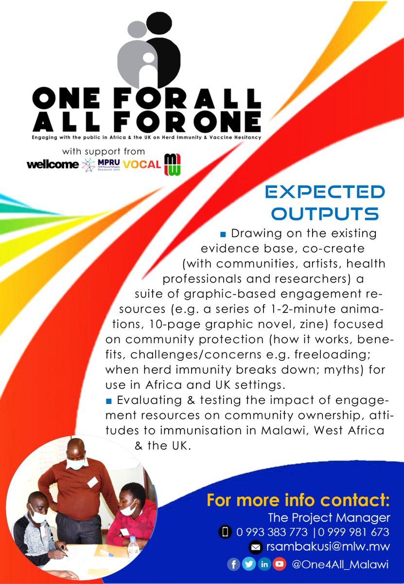 One4All_Africa's tweet photo. Know more about our 🔄#ExpectedOutcomes &amp; 🔃#ExpectedOuputs. Read &amp; Share @wellcometrust @NIHR_MPRU @letsgetvocal @MlwTrust @MalawiGovt @bellastarling @MalawiUNICEF @WHOMalawi @undpmalawi  💊💉#HerdImmunity #VaccineHesitancy https://t.co/a2b5j8zpgz