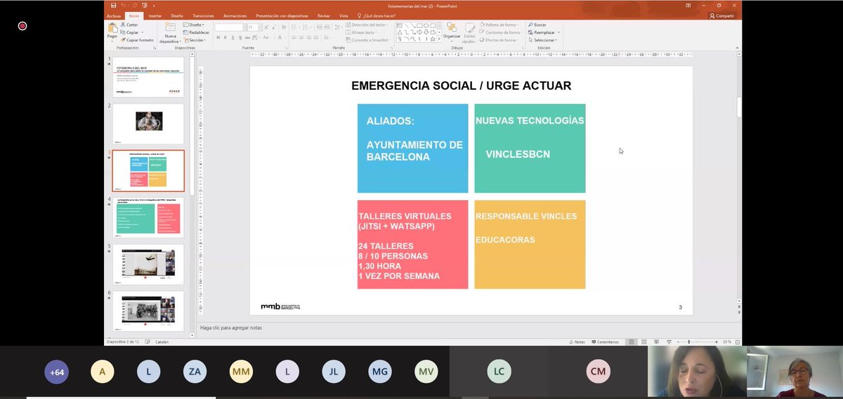 REMED_20's tweet photo. El proyecto Fotomemoria del mar del @MuseuMaritim para paliar la soledad de las personas mayores en tiempos de pandemia explicado por @tsoldevila en el #ViernesRemed de #accesibilidad y #tecnología en museos. Una experiencia muy positiva que dio lugar a nuevos proyectos https://t.co/QlChI7M2xb