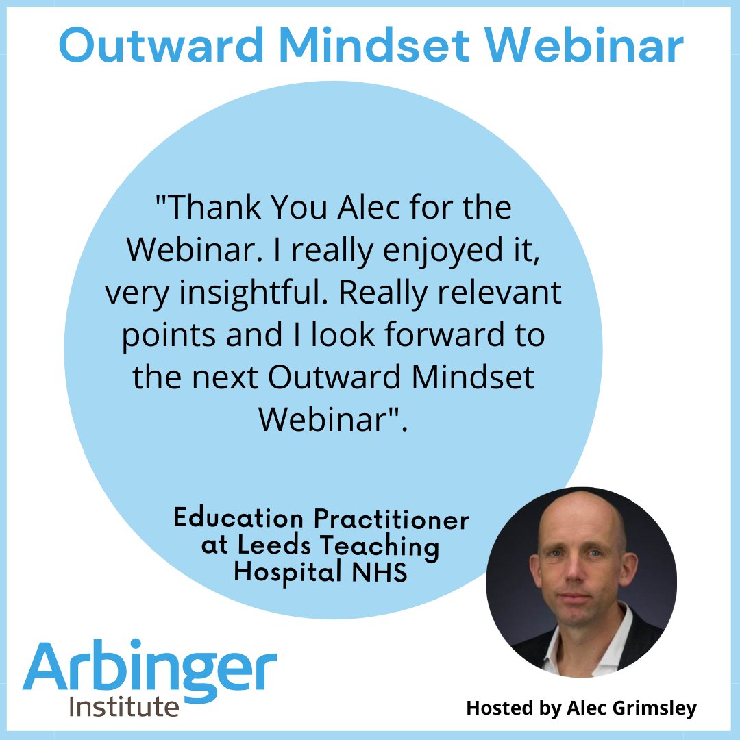 A recent comment from one of our Outward Mindset Webinar attendees.

Our Outward Mindset Webinars are facilitated by myself on the subject of leadership and employee mindset.

Click Here to attend our next Outward Mindset Webinar: lnkd.in/eQymFvy

#ArbingerUK #Arbinger