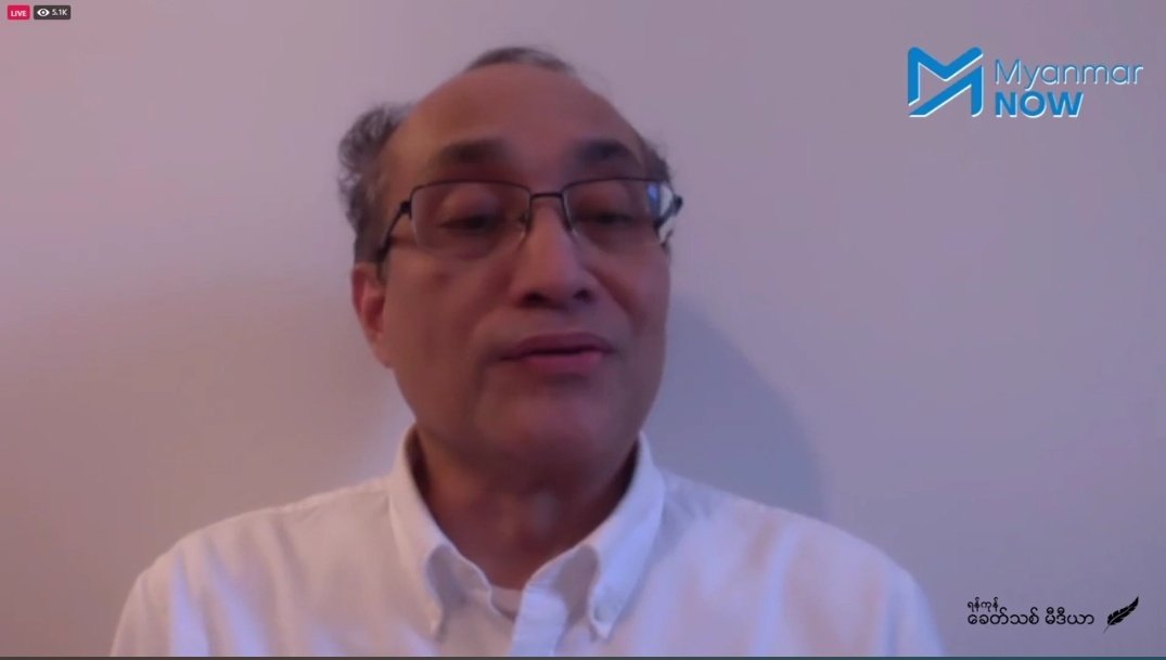 MayWongST's tweet photo. Reports of #Myanmar #internet access blocked across nation allegedly to prevent citizens from watching civilian government ministers' @NUGMyanmar's 1st live presser to nation where they're also responding to questions. But some local media still streaming #WhatsHappeningInMyanmar https://t.co/YCgTAC9CIH