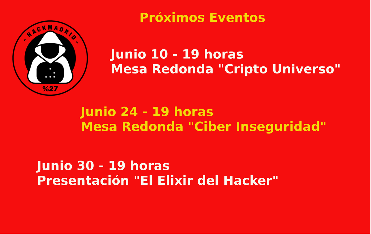 hackmadrid's tweet photo. Próximos eventos online de @hackmadrid  y @hackbcn https://t.co/mnEX2QgAGW