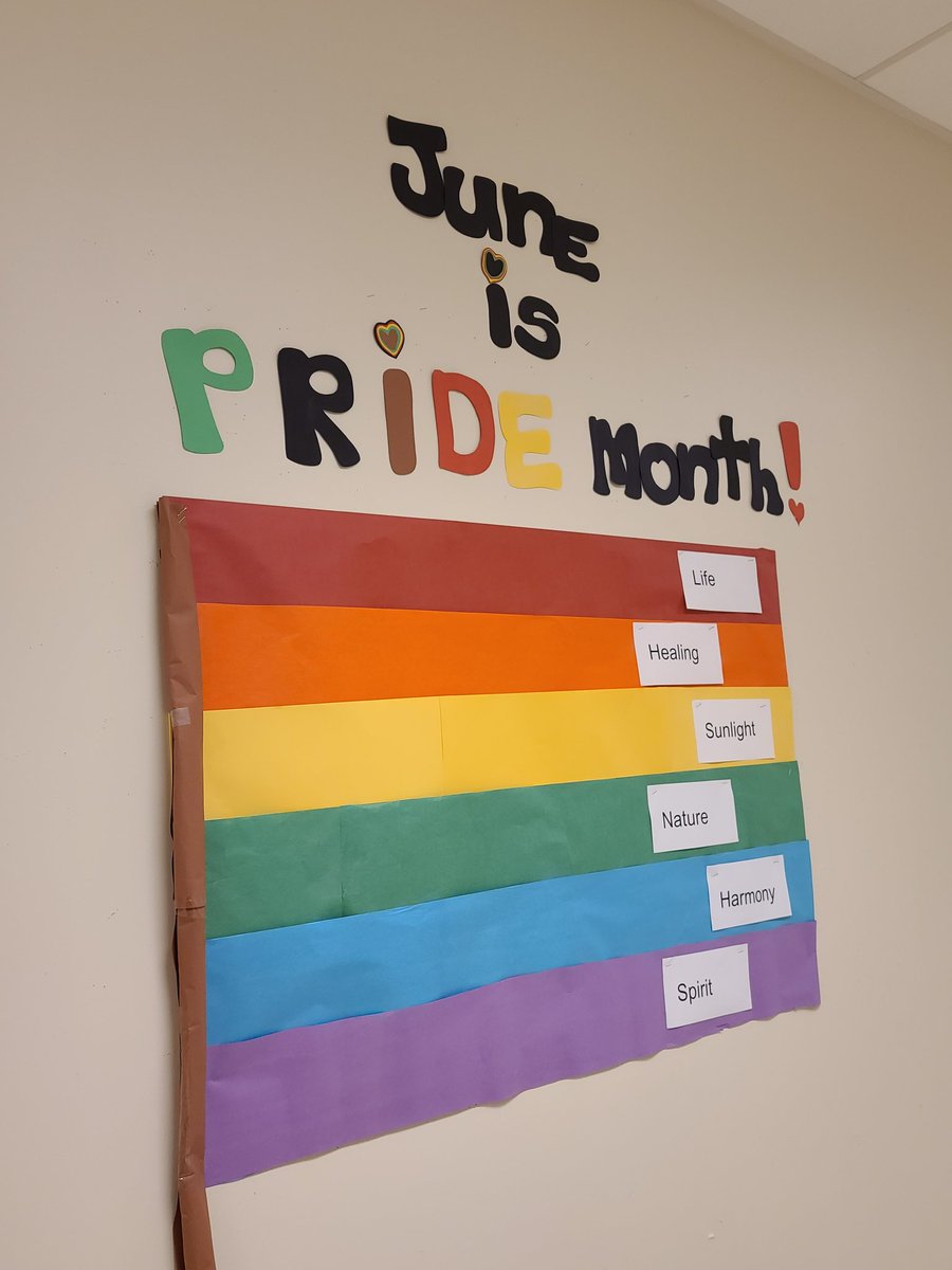 NorthsideES's tweet photo. It's Pride Month and #NavigatorNation is celebrating and lifting up love throughout our school community. Check out @KatColeReads and all the great happenings in the @NESlibrary 🧡💙🧡💙 #NavigatorNation #NavigatorPride #PrideMonth @chccs @csharpless1 @APJonesNES https://t.co/OHz7yE9yWk