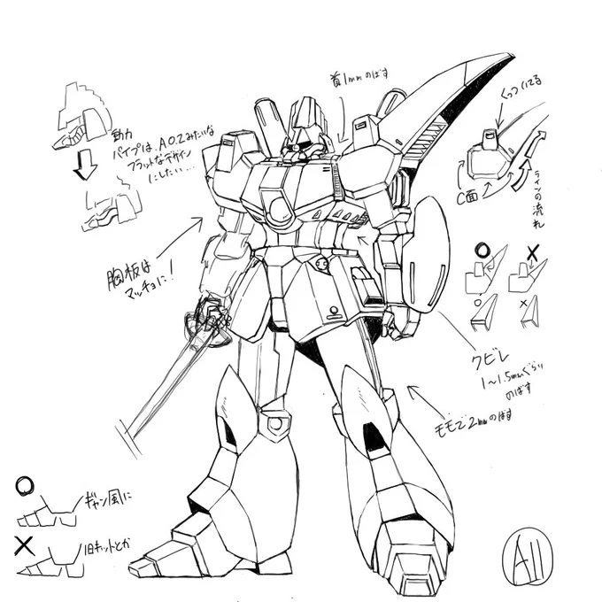 プラモ作るときは自分用にこういうの描くことにしてます💪

一度アウトプットすると全体のイメージ掴みやすいんですよね 