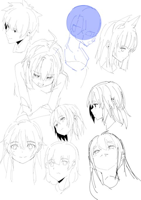 やばいこの顔の描き方の補助線神なんだけど 