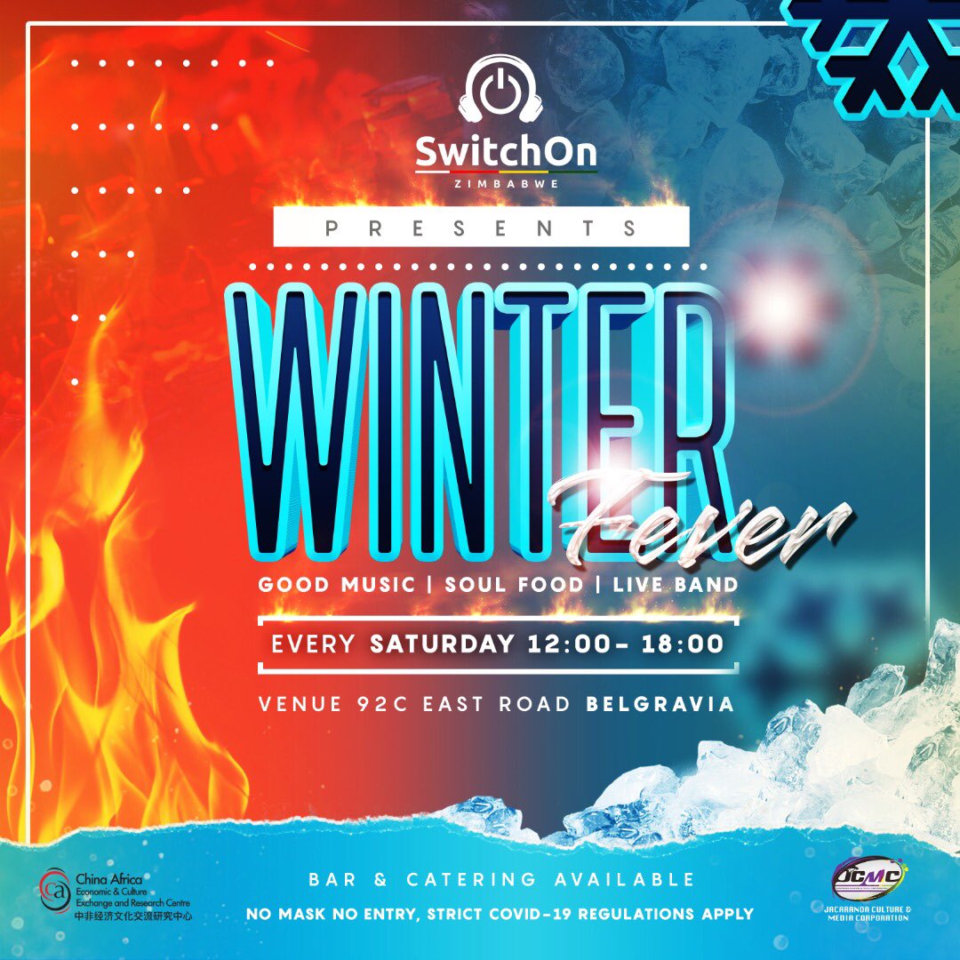 switchonzim's tweet photo. Do you feel it in the air?
Come through tomorrow and set the fire ablaze!
Switch On Winter Fever!
Free Entry
12-8pm
Good Music and Soul Food
@namapfumo @jcmczw @_Rutie @nyashadavidzw @zimcelebs1 @ZimTainment @ZivanayiZ @kumafitnesszw https://t.co/Zhr5KiLA4q