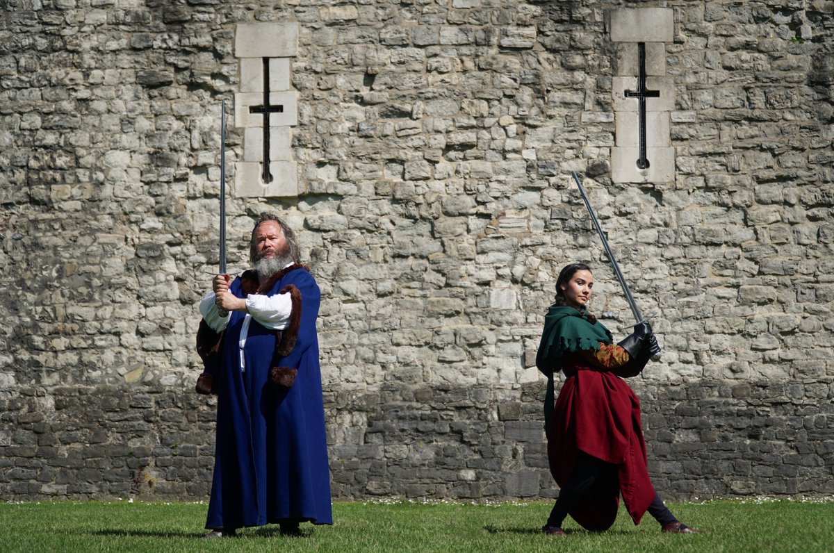historyrioters's tweet photo. Sir Thomas Malory and Catalina are ready for action (which is always a good thing during the Wars of the Roses, tbh) but who is the fearsome foe our knights must defeat? 

Find out today or over the weekend @TowerOfLondon or check back later to see more!

#KnightSchool #HalfTerm https://t.co/qdxnX7ATiL