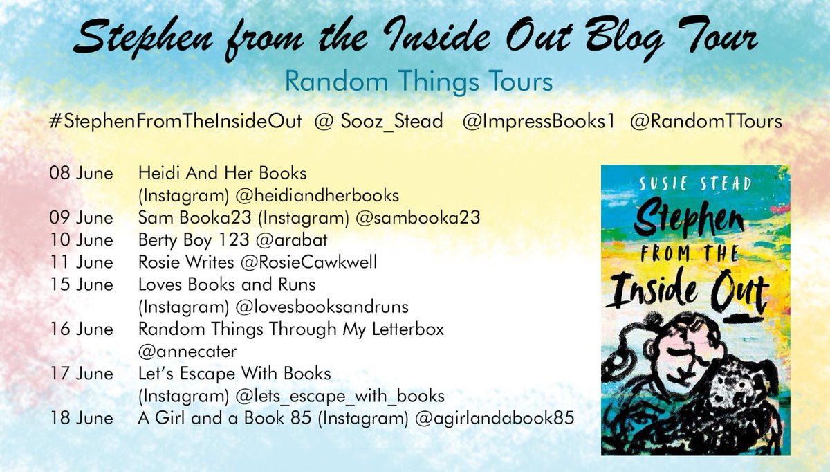 RandomTTours's tweet photo. Delighted to work with @ImpressBooks1 on this #RandomThingsTours BlogTour for #StephenFromTheInsideOut by @Sooz_Stead
Begins 08 June 💛
@annecater https://t.co/NZYxgHsGrX
