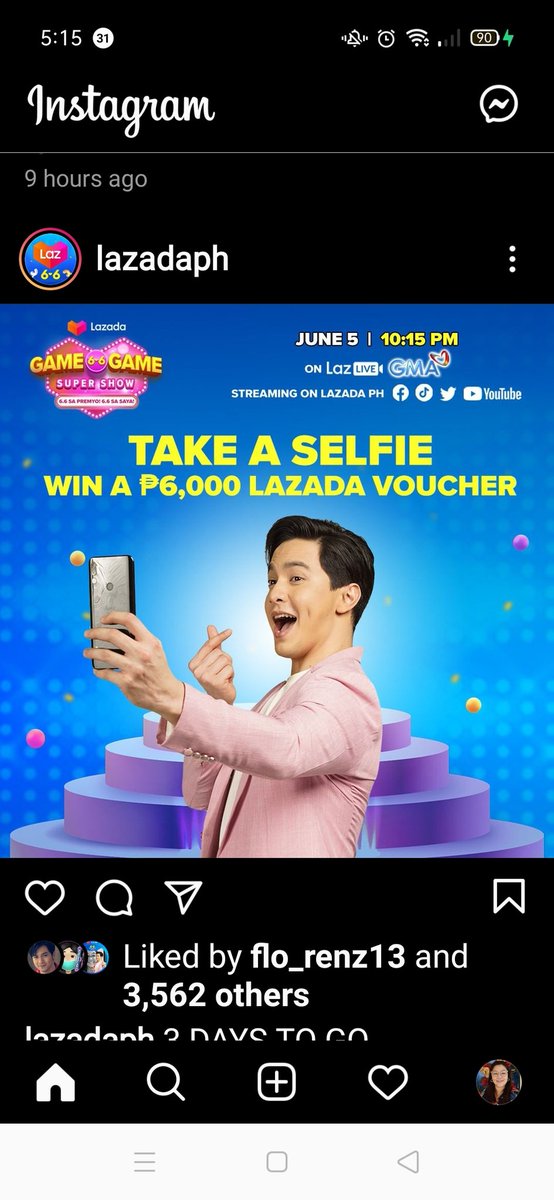 Lets have our Selfie and win vouchers! Watch #Lazada66GameShow   on June 5, take a selfie and post in all Lazada media platforms and win prizes 🥳🥳🎉
#Lazada66GameShow 
#AldenForLazada 
#Lazada66in2Days 
ALDENLazada 66in2Days