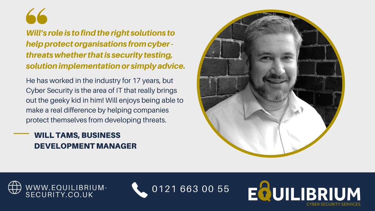 EquilibriumSS's tweet photo. MEET THE TEAM FRIDAY
Next up we have Will Tams, Business Development Manager.
#MeetTheTeam #TeamEquilibrium https://t.co/rR09lQQr0F