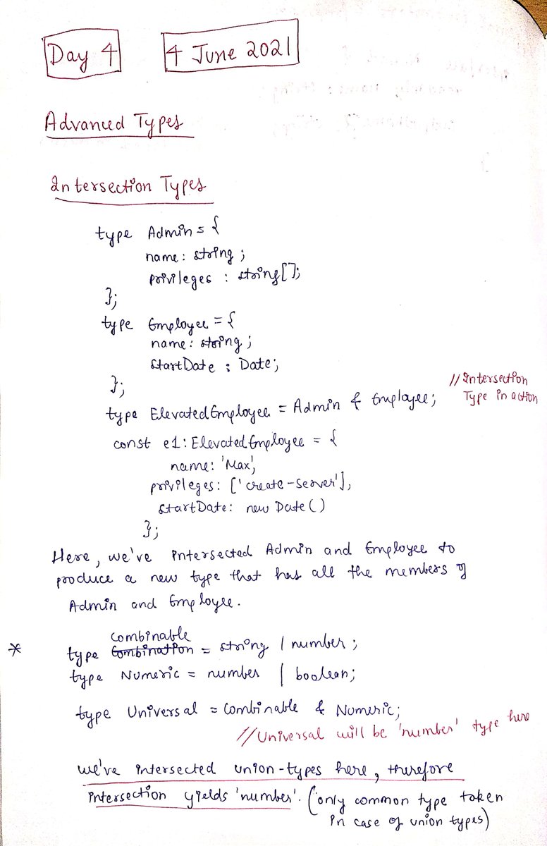 thesavvycoder's tweet image. #Day4 of #30DaysOfTypeScript Challenge
Learnt Advanced Types in TypeScript.
Going strong.✌️✌️
Follow me here: github.com/tarunsinghdev/…
Today's Notes : 👇👇