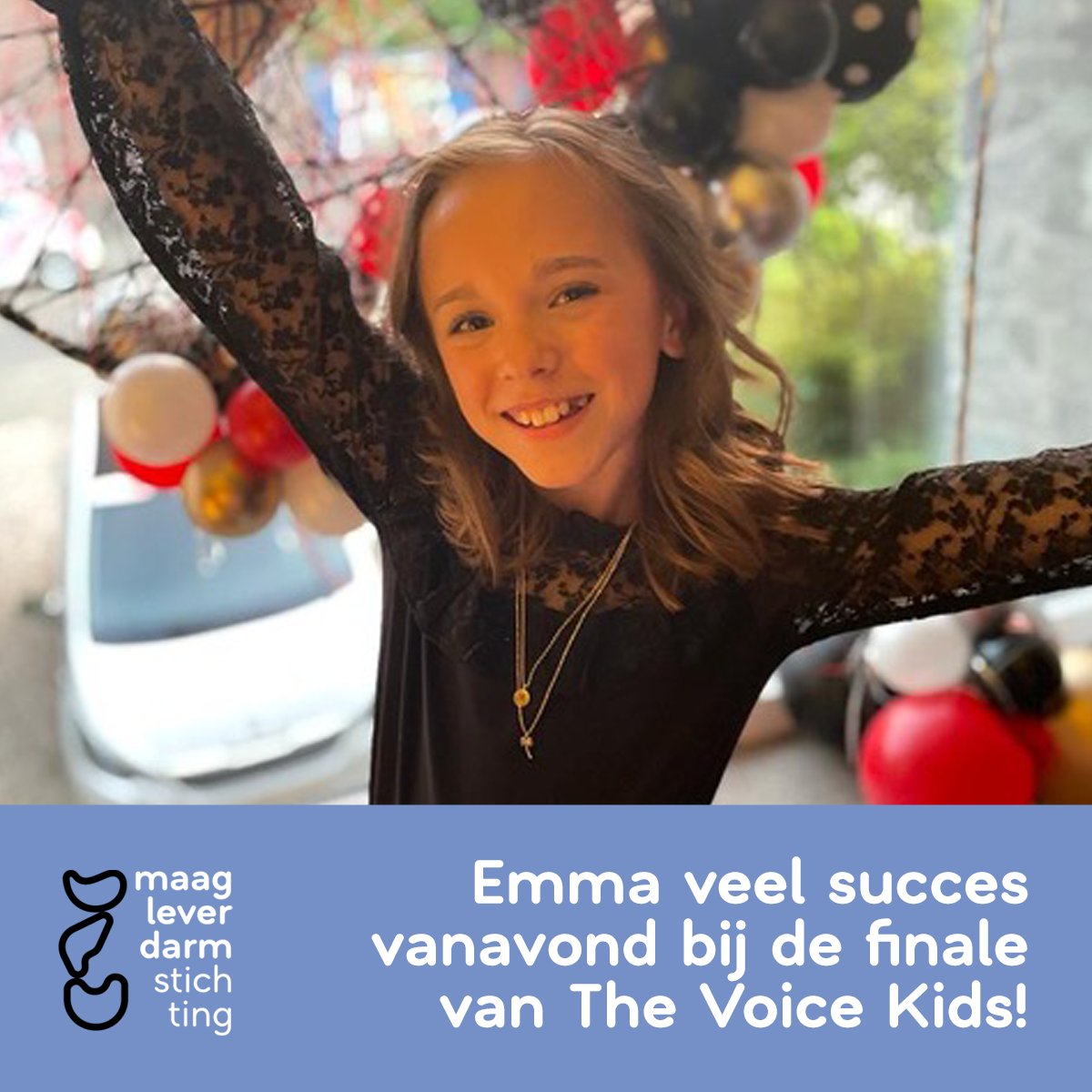 Ze maakte dubbel veel indruk bij de audities van #TheVoiceKids: Emma heeft een dijk van een stem én vertelde heel moedig dat ze #gastroparese heeft en daarom altijd een rugzakje met #sondevoeding draagt. Vanavond staat ze in de finale! We wensen haar veel succes. 💙