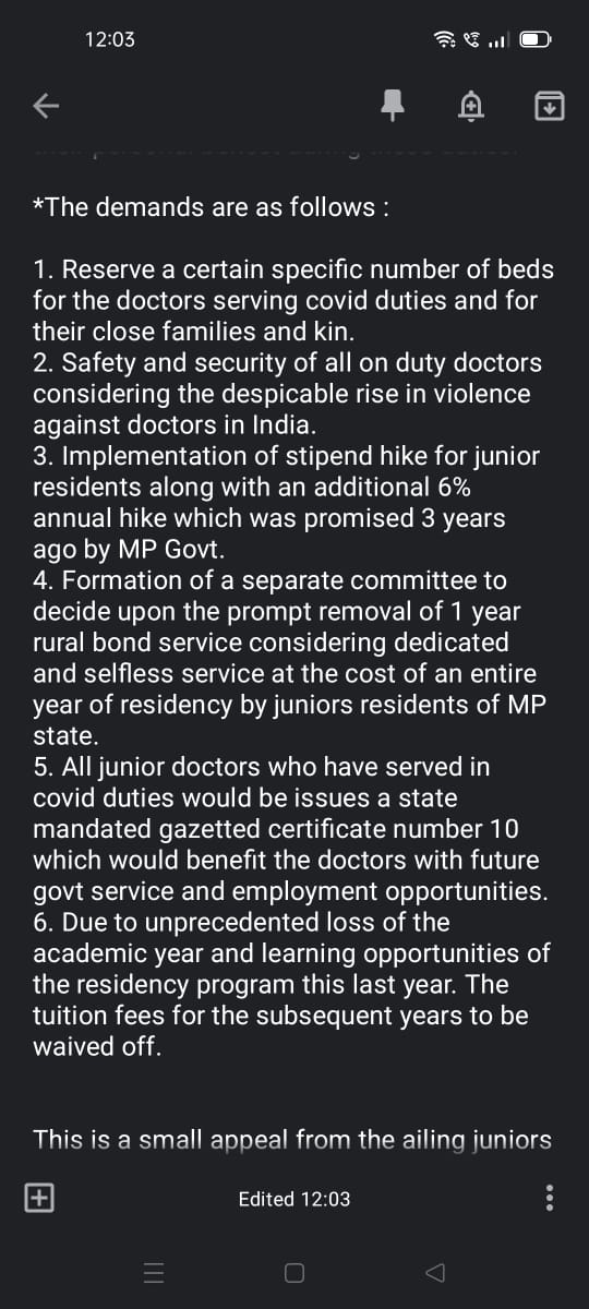 drharshit1999's tweet photo. We jnr drs of MP have been raising our demands for last 3 months now, had several discussions with ministers, false assurances were given. we are left with no option but to scale up our protest #shameOnMPgovt
   @OfficeofSSC
@VishvasSarang
@drnarottammisra
@OfficeOfKNath https://t.co/FOU6M3zkYB