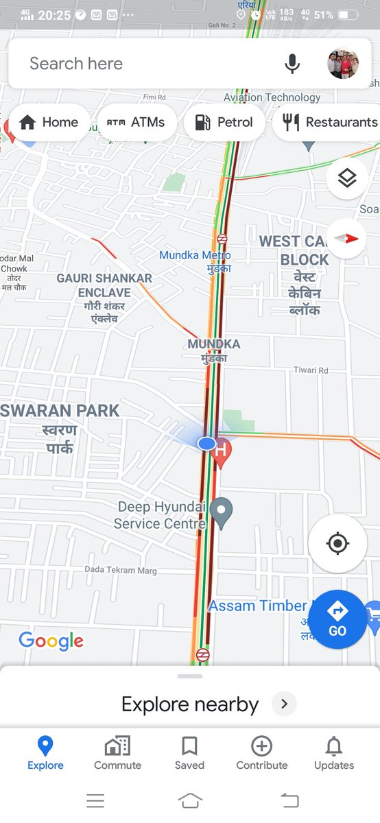 Sumitkumar4218's tweet photo. @CPDelhi  @dcptwr @dtptraffic 
Traffic jam at New Rohtak Road. 
Its from nagloi to mundka village (Approx. 3 km )
Kindly request plz take necessary action earliest. https://t.co/hDdvO83Cti