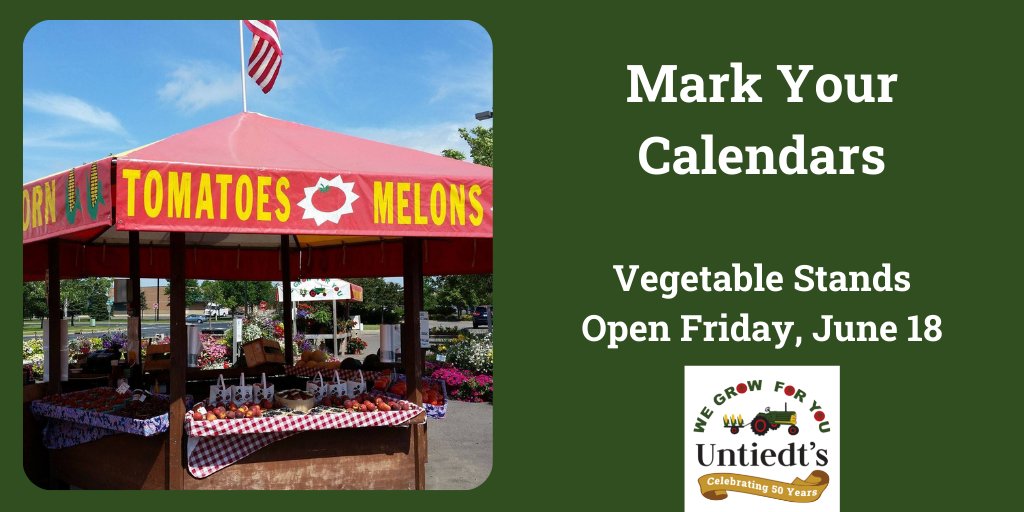 Another sign of summer is here....2 weeks from today, our vegetable stands will open! To find the location nearest you, visit: ow.ly/sAV650F2Yjw #untiedts #fresh #local #shoplocal