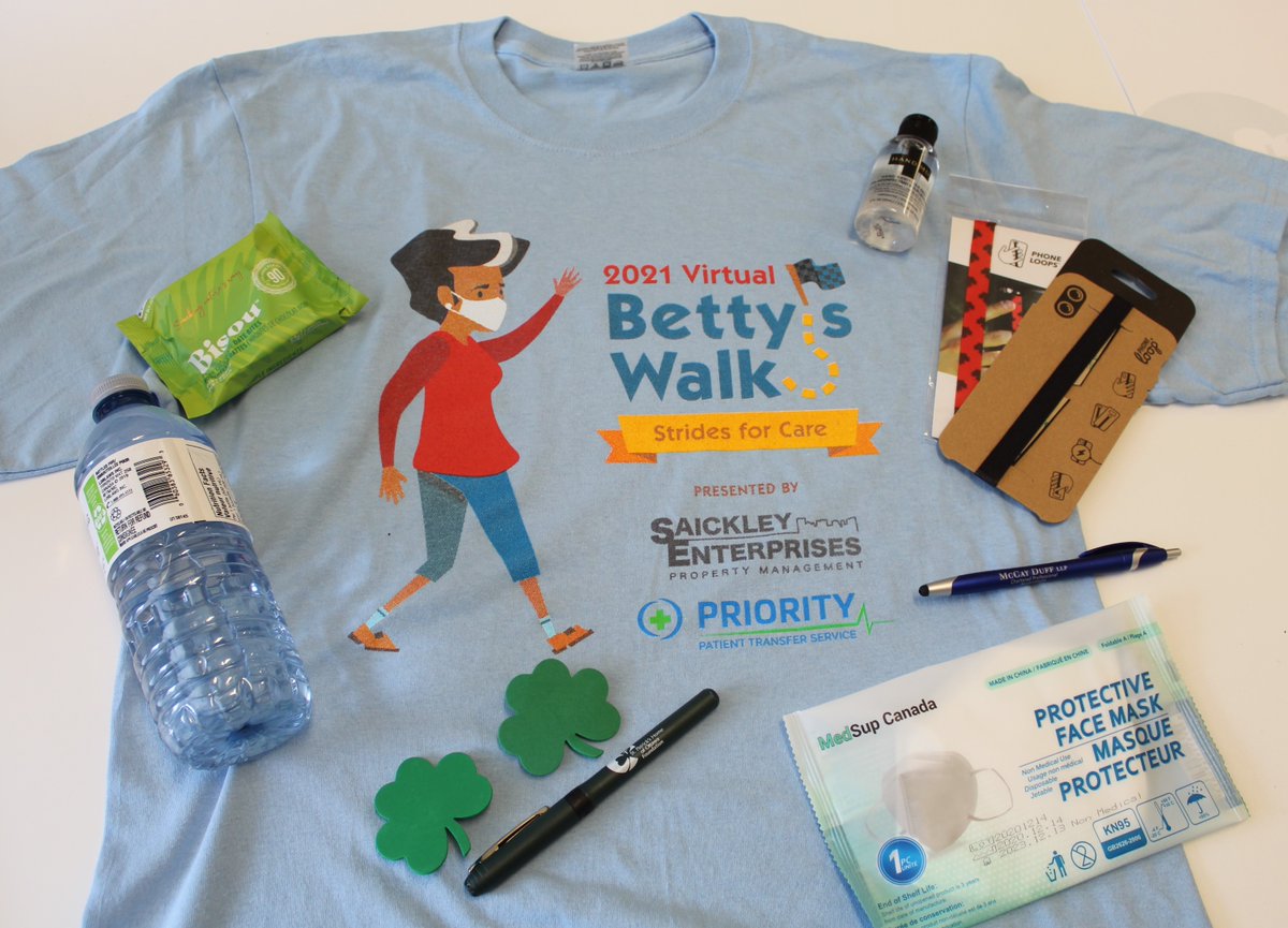 St_Pats_Home_FN's tweet photo. We received our swag bags, and are ready to participate in Betty’s Walk this weekend, to raise awareness and funds for quality long-term care. Send us your photos or tag us @St_Pats_Home_FN  #BettysWalk https://t.co/X4vm3beEfk