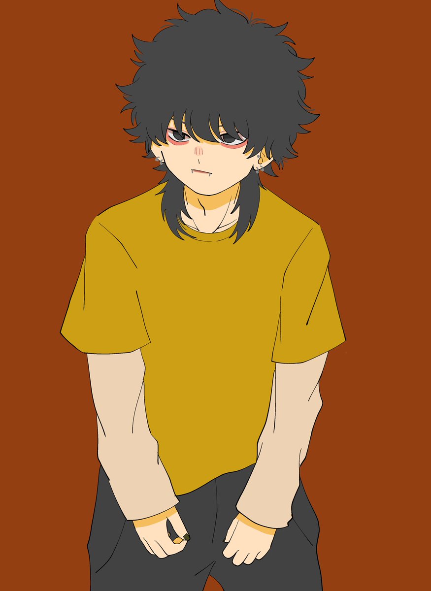 コヅツミ على تويتر 化粧しててピアスバチバチに空いてるのも好き イラスト 創作男子