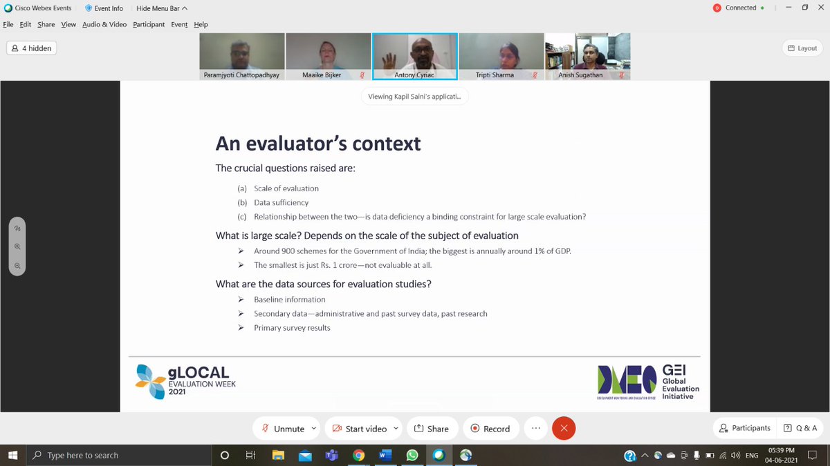 ch93ankit's tweet photo. Scale of the subject of evaluation and evaluators context @GEI_GlobalEval @_DMEO @JPAL_SA https://t.co/2bLDNKekC5