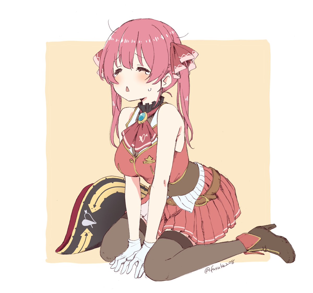 兎田ぺこら 「アナログで塗ったりデジタルで塗ったりします #6月になったのでフォロワーさんに自」|ふうすけのイラスト
