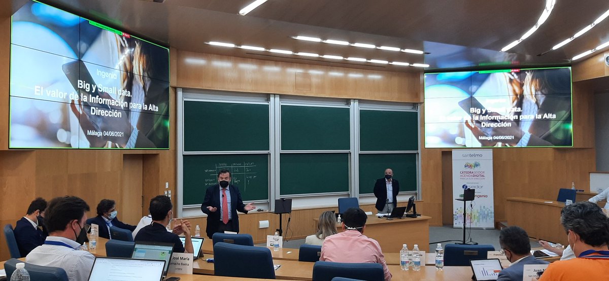 cbentabol's tweet photo. Muy interesante el debate en @IISanTelmo en Málaga hablando de la importancia de la gestión del dato. Con Angel González, DG de @Acotral_ y Pablo Borondo, Director de desarrollo de negocio y digitalizacion de @Ingenia_es. Los asistentes preguntan por  inversiones, ROI... https://t.co/lW7l4PuSum
