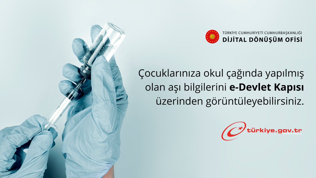 e devlet kapisi on twitter cocuklariniza 1 sinifta yapilan 4 lu karma asi ile kizamik kizamikcik kabakulak ve 8 sinifta yapilan tetanoz difteri asisi bilgilerini e devlet kapisi uzerinden goruntuleyebilirsiniz saglikbakanligi dijital https