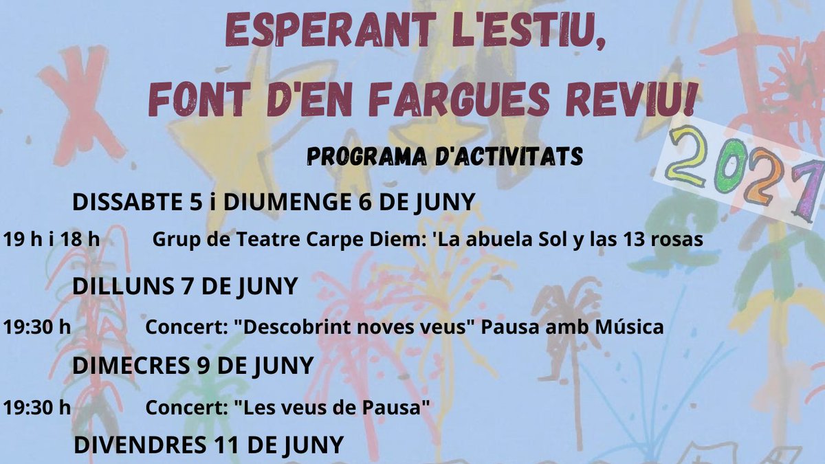Qui s'apunta al cicle: Esperant l'estiu, Font d'en Fargues reviu! Durant el mes de juny un munt d'activitats per a grans i petits. Consulta tota la informació a la web del Casal. I reserva aquí 👇reserva.casalfontdenfargues.cat
#elcasalesbarri #fontdenfargues