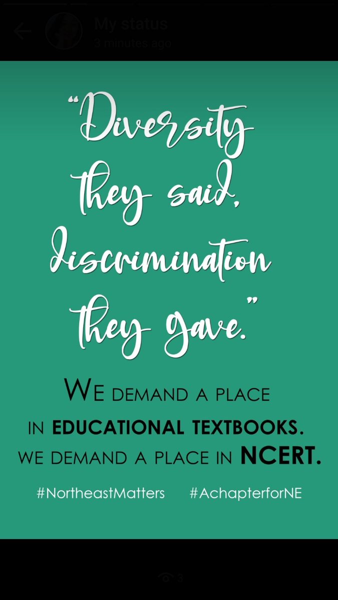 HitiyaJ's tweet photo. One Nation , One Anthem, One flag, One construction but why so much of differentiation with Northerners? 
#NortheastMatters #AchapterforNE
@ncert  @KirenRijiju  @ndtv https://t.co/hkMlOFgqB8
