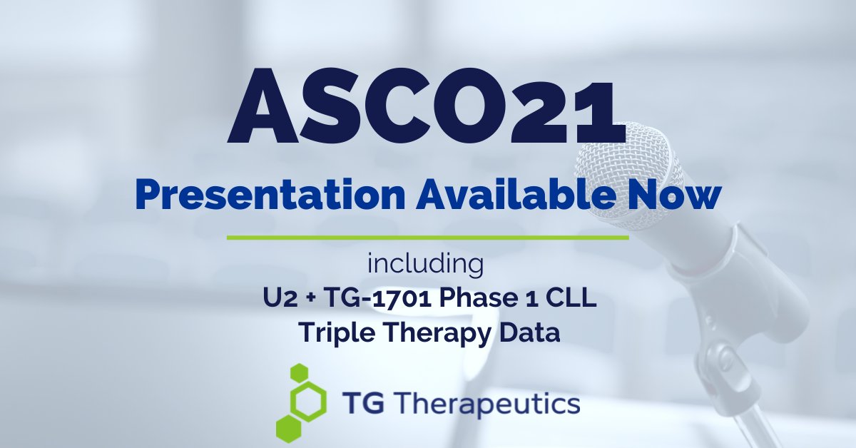 TGTherapeutics's tweet photo. Available Now: Dr. Cheah's presentation at #ASCO21 evaluating TG-1701, a novel BTK inhibitor, in development as a monotherapy, and as a triple therapy with the investigational U2 combination. Watch: https://t.co/rLoQjYPwoO https://t.co/YX7vIMr5o3