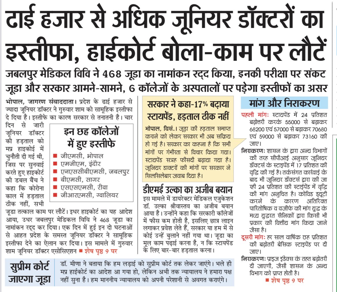 Drvijyalakshmi's tweet photo. मुख्यमंत्री का दायित्व होता है , प्रदेशवासियों की रक्षा करना ...
जूनियर डॉक्टरों की मांगों को अनदेखा कर शिवराज सरकार एक बार फिर प्रदेशवासियों की जान जोखिम में डाल रही है । https://t.co/GYbdvDxFkj