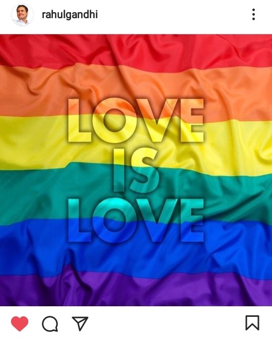 Atlast a ray of hope from a political leader who recognizes it openly in India #loveislove #GayRights